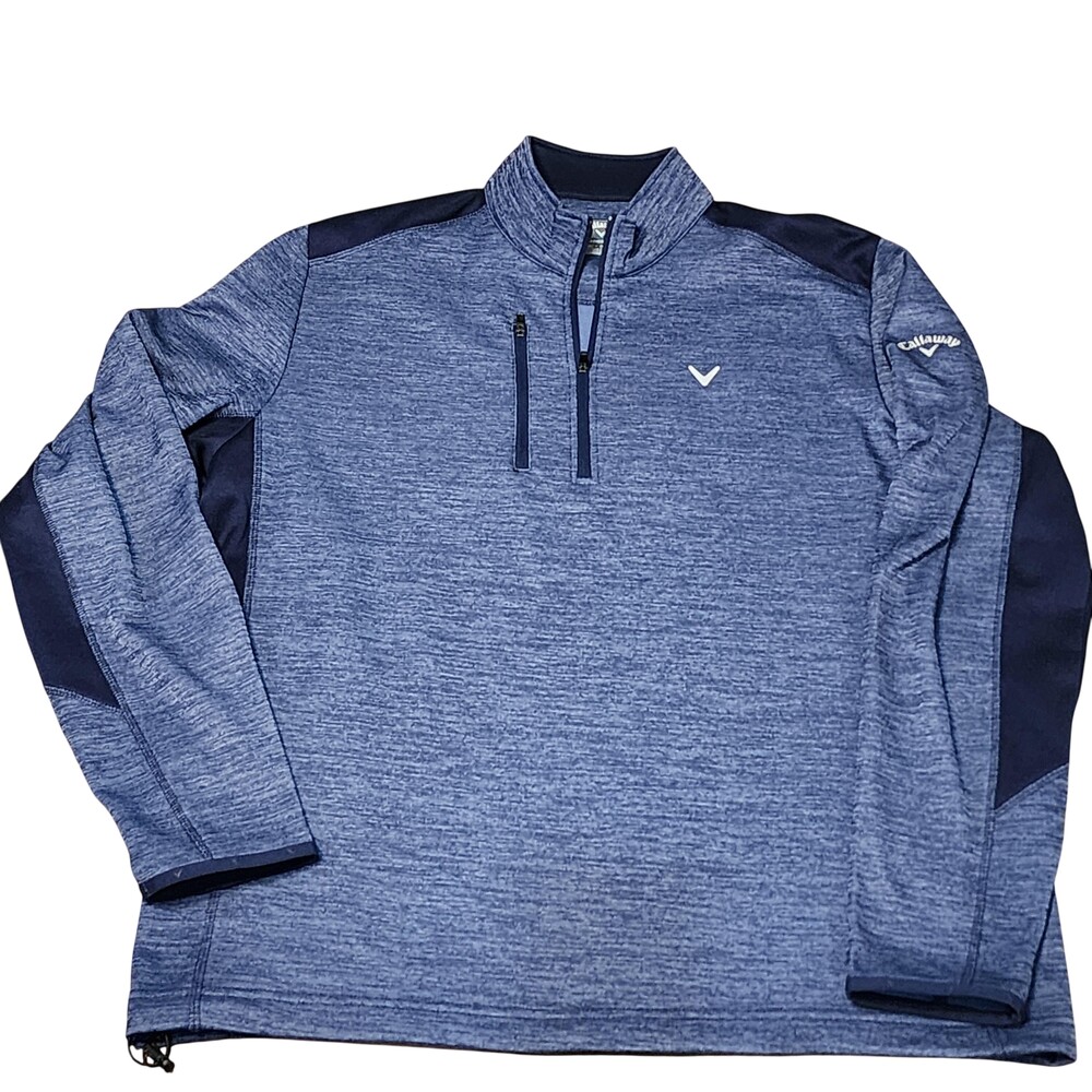 Callaway Sweatshirt Pullover Mens XL Blue Weather Series 1/4 Zip Swing Tech Golf